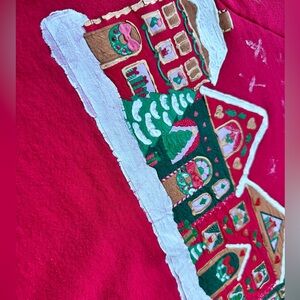 Vintage hand panted ragland christmas sweatshirt! Old fruit of the loom tag.